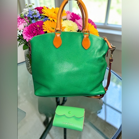 5 peice Dooney & Bourke Green Pebble Leather Satchel bundle - Picture 6 of 13